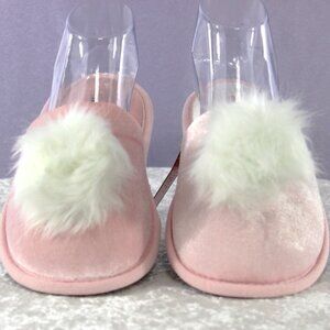 Victoria’s Secret Pink Velvet Pom Slippers (Size M/M)